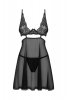 Obsessive Babydoll i stringi Nutris czarne